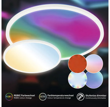LED-Deckenleuchte mit RGBIC-Farbwechsel, einstellbarer Farbtemperatur und stufenloser Dimmfunktion.