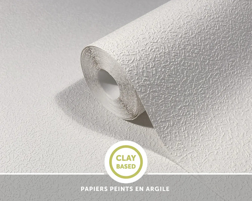 Un rouleau de papier peint texturé à base d'argile avec un gaufrage fin.