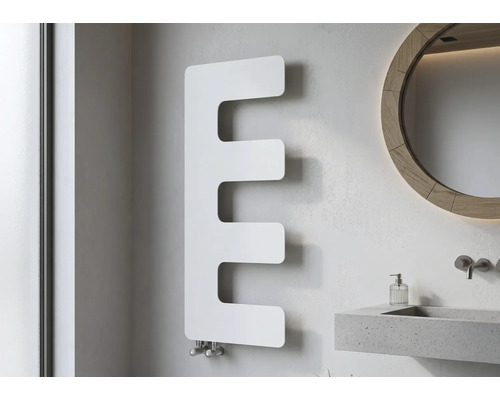 Radiateur design Rotheigner Eta 870 x 360 mm blanc raccordement d'un seul côté en bas