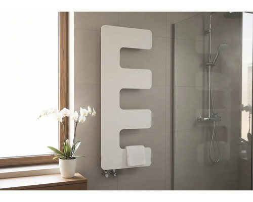 Radiateur design Rotheigner Eta 870 x 360 mm blanc raccordement d'un seul côté en bas