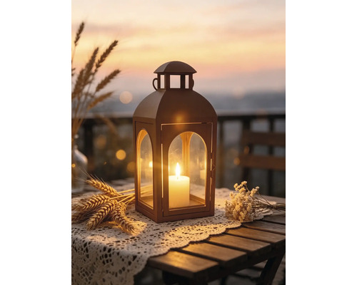 Laterne Lafiora Metall 14 x 14 x 30 cm rost