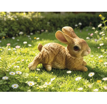 Figurine décorative Lafiora lapin couché 10,2 cm brun