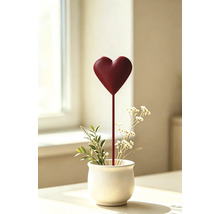 Tuteur de jardin cœur Lafiora 28 cm métal rouge