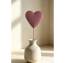Tuteur de jardin cœur Lafiora 28 cm métal rose vif