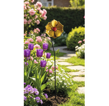 Gartenstecker Windrad Lafiora Dahlie Metall H 96 cm gelb