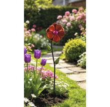 Gartenstecker Windrad Lafiora Dahlie Metall H 70 cm rot