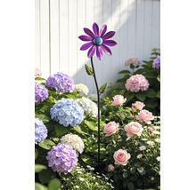 Tuteur de jardin moulin à vent Lafiora tournesol mètal h 96 cm violet