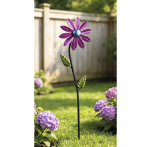 Tuteur de jardin moulin à vent Lafiora tournesol mètal h 70 cm violet