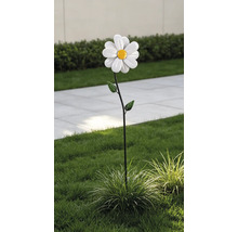 Tuteur de jardin moulin à vent Lafiora fleur mètal h 96 cm blanc