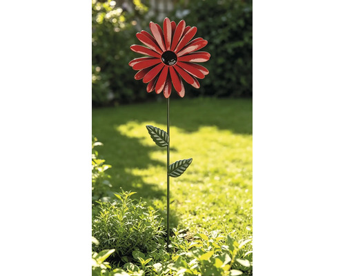Tuteur de jardin fleur Lafiora métal h 115 cm rouge