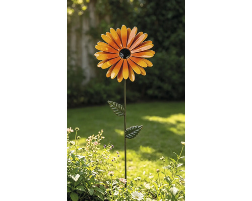 Gartenstecker Blume Lafiora Metall H 115 cm orange