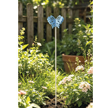 Tuteur de jardin papillon Lafiora métal h 115 cm bleu