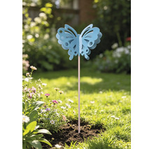 Tuteur de jardin papillon Lafiora métal h 95 cm bleu
