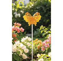 Tuteur de jardin papillon Lafiora métal h 95 cm jaune