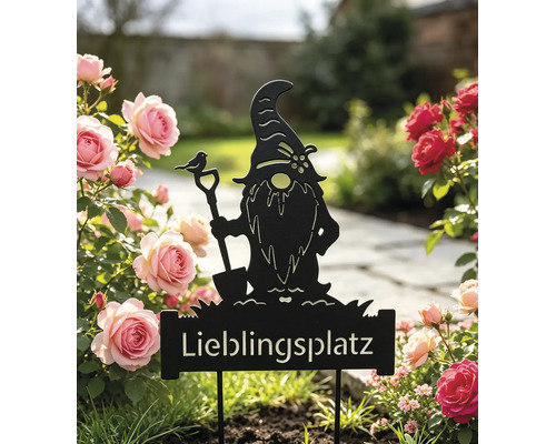 Tuteur de jardin Lafiora lieu préféré métal h 50 cm noir