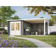 Abri de jardin Palmako Ella 6,9+8,2 m² 554 x 340 cm gris foncé-blanc