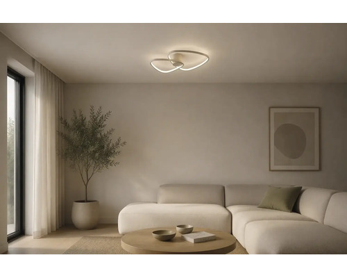 LED Deckenleuchte 34W 5200 lm 3-step CCT 2700-4000-6500 L 60x50 cm Leporano sandfarben/weiß