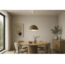 Pendelleuchte 1-flammig geeignet für E27/40W Gaetano 2 innen weiß / außen bronze Ø 30 cm