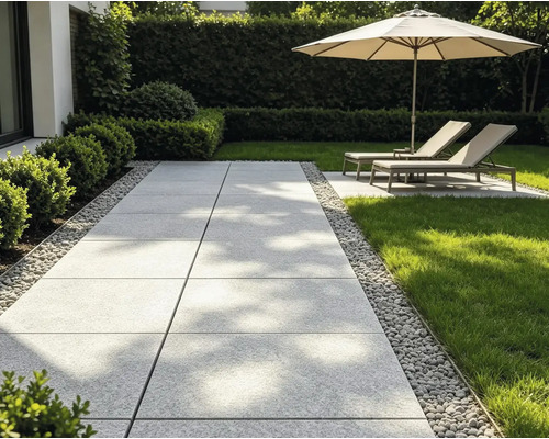 Dalle de terrasse granite gris 60 cm x 40 cm x 3 cm