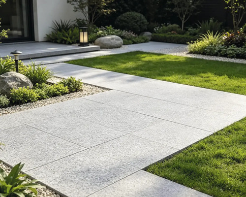 Dalle de terrasse granite gris 40 cm x 40 cm x 3 cm