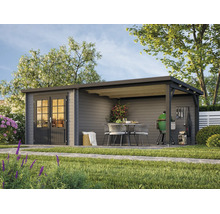 Gartenhaus Palmako Ella 6,9+10 m² 614 x 340 cm dunkelgrau-anthrazit