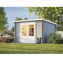 Abri de jardin Palmako Ella 8,7 m² 323 x 340 cm gris clair-blanc