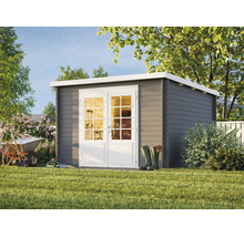 Gartenhaus Palmako Ella 8,7 m² 323 x 340 cm dunkelgrau-weiß
