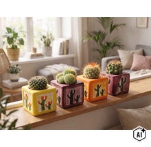 Mélange de cactus FloraSelf pot Ø 5,5 cm sélection aléatoire de variétés (Image AI modified or generated)