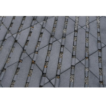 Dalle gazon géométrique en pavés de béton avec joints en gravier pour entrées et allées