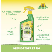 Désherbant Neudorff Grundstoff Essig en vaporisateur de 1 litre pour allées et terrasses à base d ingredients végétaux.