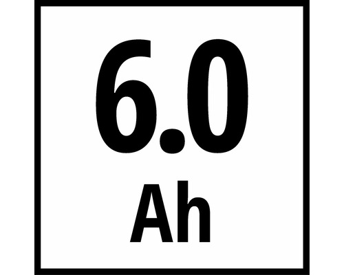 Symbol für eine Akkukapazität von 6,0 Amperestunden