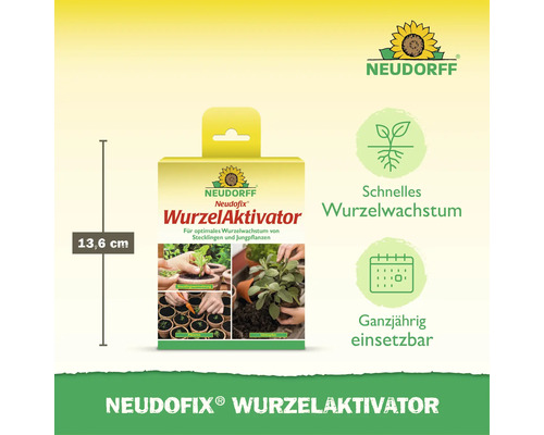 Activateur de racines Neudofix de Neudorff pour boutures et jeunes plantes en emballage de 13,6 centimètres pour une croissance rapide.