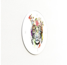 Wanduhr mit Tiger- und Blumenmotiv