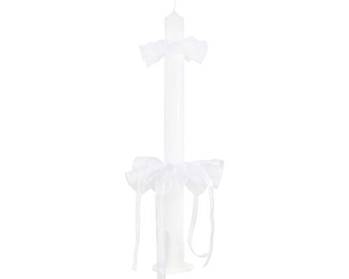 Weisse Kommunionkerze mit Schleifen