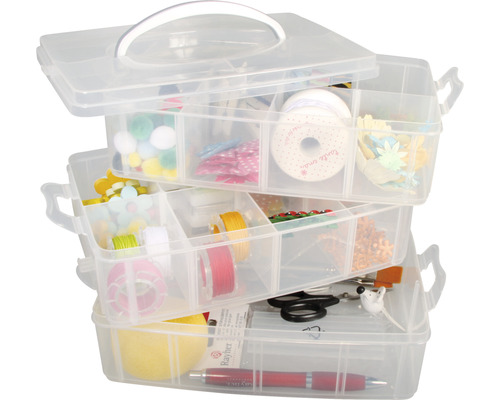 Kreativkoffer mit Fächern zur Aufbewahrung von Bastelmaterial