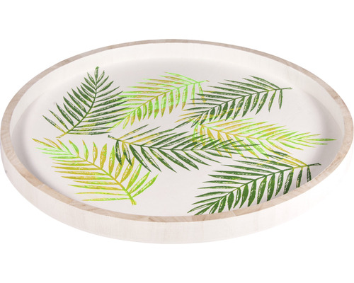 Plateau de service avec motif de feuilles de palmier