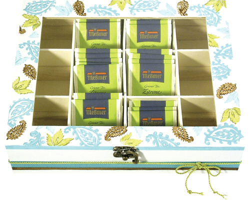 Boîte à thé avec sachets de thé vert au citron de la marque Messmer