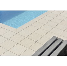 Bordure de piscine margelle Aquitaine élément angle à 90° blanc béton 49,5/49,5 x 31 x 3,2 cm-thumb-1