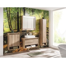 Armoire de toilette FACKELMANN Natura 93,5 x 15,5 x 84 cm chêne noueux 3 portes led IP 20-thumb-1