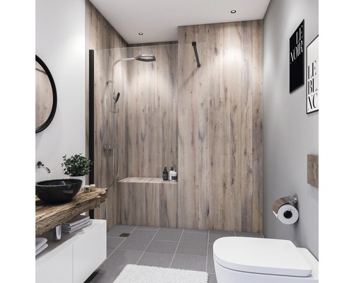 Panneau mural de douche BREUER - chêne maison de campagne 255 x 100 cm 9482508000204 Panneau mural de douche BREUER - chêne maison de campagne 255 x 100 cm 9482508000204