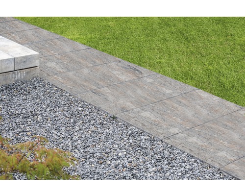 Dalle de terrasse en béton FLAIRSTONE New Jersey calcaire coquillier 100 x 50 x 5 cm chanfreiné