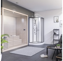 Salle de bain moderne avec sauna et cabine de douche