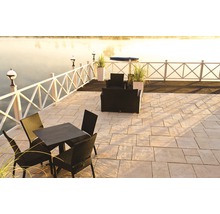 Dalle de terrasse en béton India sable du désert multiformat épaisseur 4 cm (1 pal = 9,72 m² pour 6 kits de 1,62 m²)
