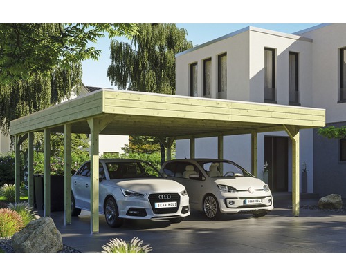 Doppelcarport SKAN HOLZ Friesland inkl. EPDM-Dachfolie und H-Pfostenanker 557 x 708 cm imprägniert Doppelcarport SKAN HOLZ Friesland inkl. EPDM-Dachfolie und H-Pfostenanker 557 x 708 cm imprägniert