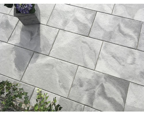 Dalle de terrasse en béton gris Bellastone Basalto anthracite avec chanfrein 60 x 40 x 4,5 cm