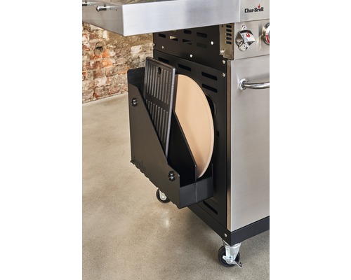 Grill mit Halterung für Grillplatte und Pizzastein