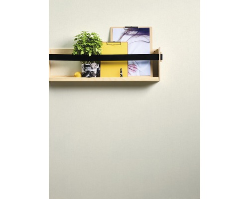 Étagère murale avec plante, citron et accessoires de bureau