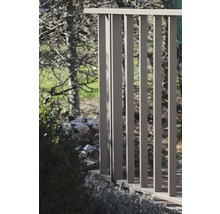 Detailansicht eines Metallzauns im Gartenbereich