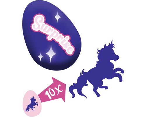 Oeuf surprise avec motif de licorne, agrandissement 10x