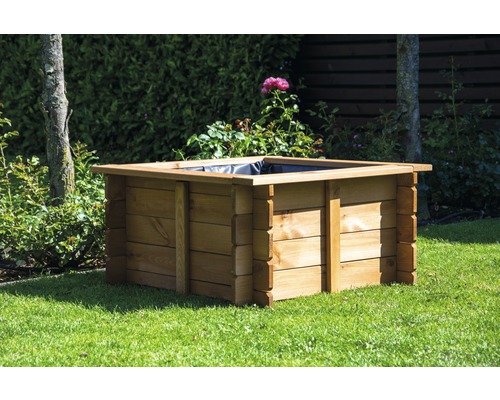Quadratisches Hochbeet aus Holz für den Garten